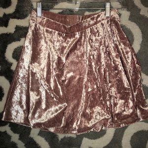 Velvet mini skirt